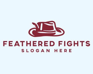 Feather Fedora Hat logo design