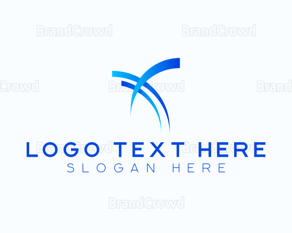 Cyber Tech Swoosh Letter X Logo