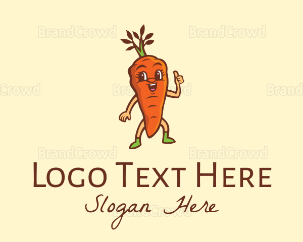 Organic Carrot Cartoon Logo