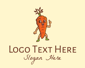 Rootcrop - Organic Carrot Cartoon logo design