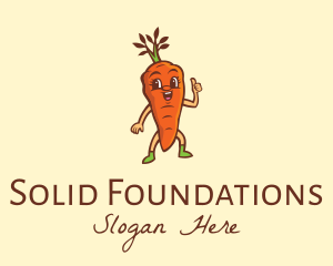 Organic Carrot Cartoon Logo