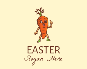 Healthy Diet - Organic Carrot Cartoon logo design