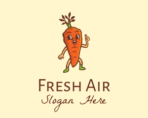 Organic Carrot Cartoon logo design