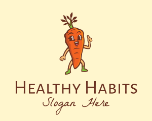 Organic Carrot Cartoon logo design