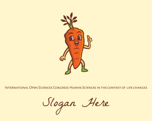 Produce - Organic Carrot Cartoon logo design