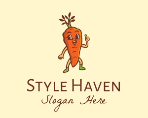 Cartoon - Organic Carrot Cartoon logo design