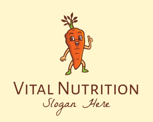 Organic Carrot Cartoon logo design