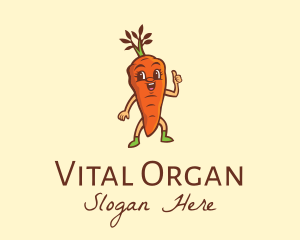 Organic Carrot Cartoon logo design