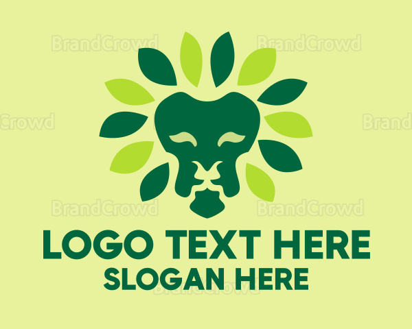 Leaf Lion Animal Logo