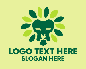 Lion - Leaf Lion Animal logo design