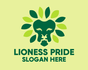 Leaf Lion Animal  logo design