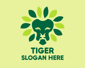 Leaf Lion Animal  logo design