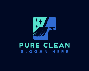 Housekeeper Sanitation Cleaning logo design