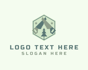 Hand Saw - Hand Saw Lumberjack Carpentry logo design