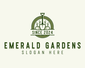 Shovel Garden Plant logo design