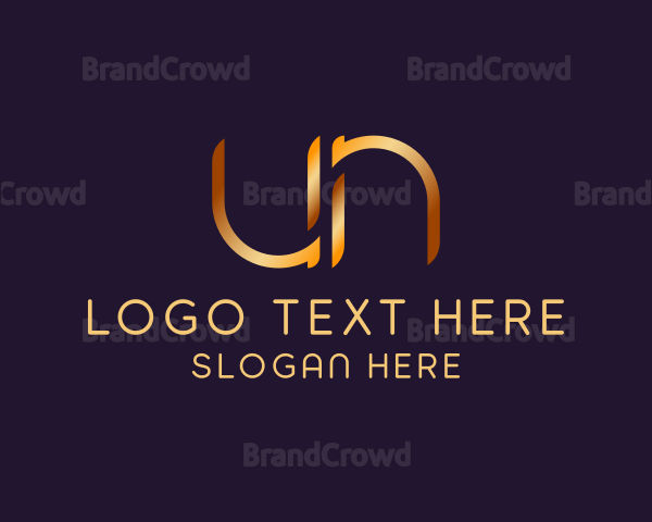 Luxury Elegant Letter UN Logo