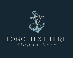 Anchor - Sailor Anchor Rope Letter J logo design