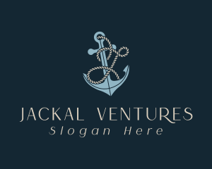 Sailor Anchor Rope Letter J logo design