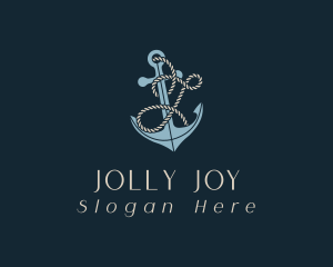 Sailor Anchor Rope Letter J logo design