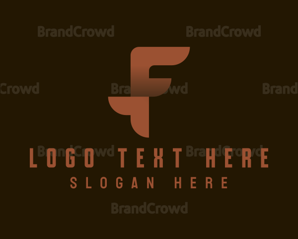 Arrow Fold Gradient Letter F Logo