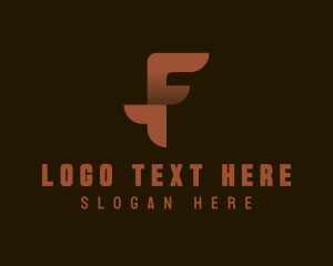 Advertising - Arrow Fold Gradient Letter F logo design