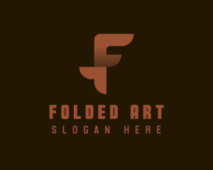 Arrow Fold Gradient Letter F logo design