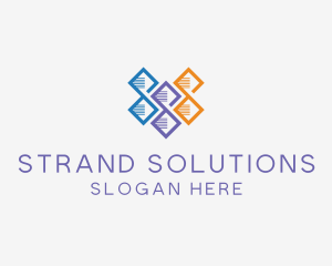 Multicolor DNA Strand logo design