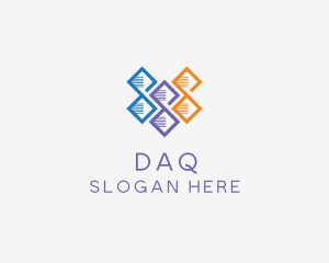 Laboratory - Multicolor DNA Strand logo design