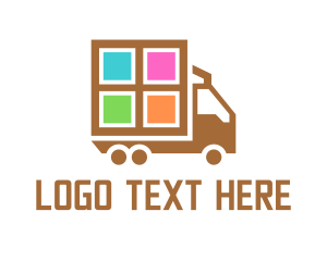 Distribution - Courier Truck Automotive logo design