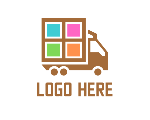 Courier Truck Automotive  Logo