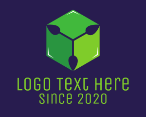 Ecological - Green Leaf Cube logo design