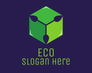 Green Leaf Cube Logo