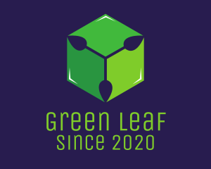 Green Leaf Cube logo design