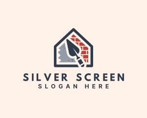 Trowel - Brick Cement House Construction logo design