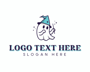 Magic Wand - Magical Wizard Ghost logo design