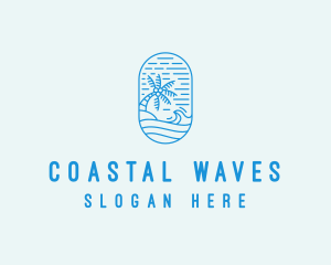 Wave Beach Resort Shore  logo design