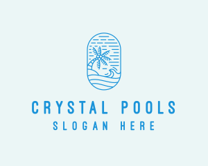 Pool - Wave Beach Resort Shore logo design