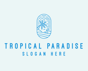 Hawaii - Wave Beach Resort Shore logo design