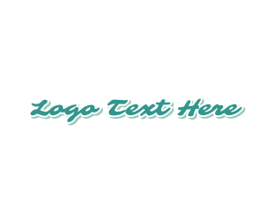 Nail Salon - Teal Script Wordmark logo design