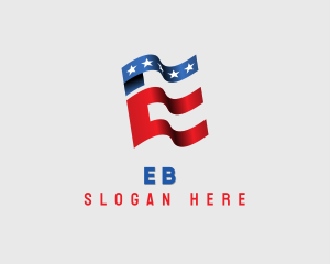 American Patriot Letter E logo design