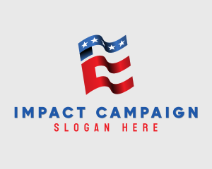 Campaign - American Patriot Letter E logo design