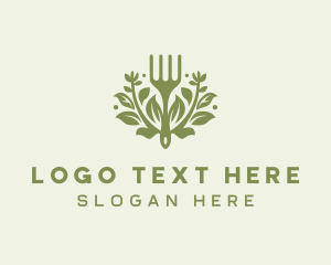 Leaf - Gardening Fork Nature logo design