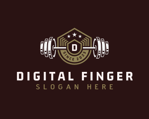 Finger - Gym Fitness Barbel logo design