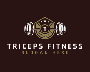 Gym Fitness Barbel logo design