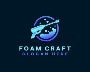 Foam - Power Washing Foam Bubbles logo design