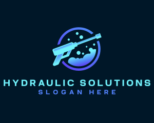 Hydraulic - Power Washing Foam Bubbles logo design