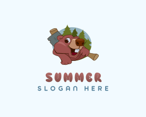 Squirrel Camping Adventure logo design