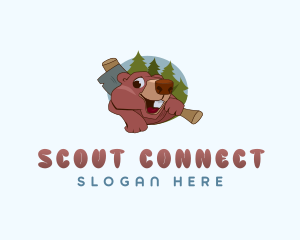 Squirrel Camping Adventure logo design