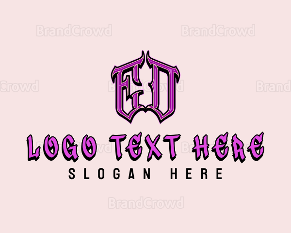 Gothic Letter ED Monogram Logo