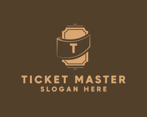 Ticket - Retro Cinema Ticket Coupon logo design